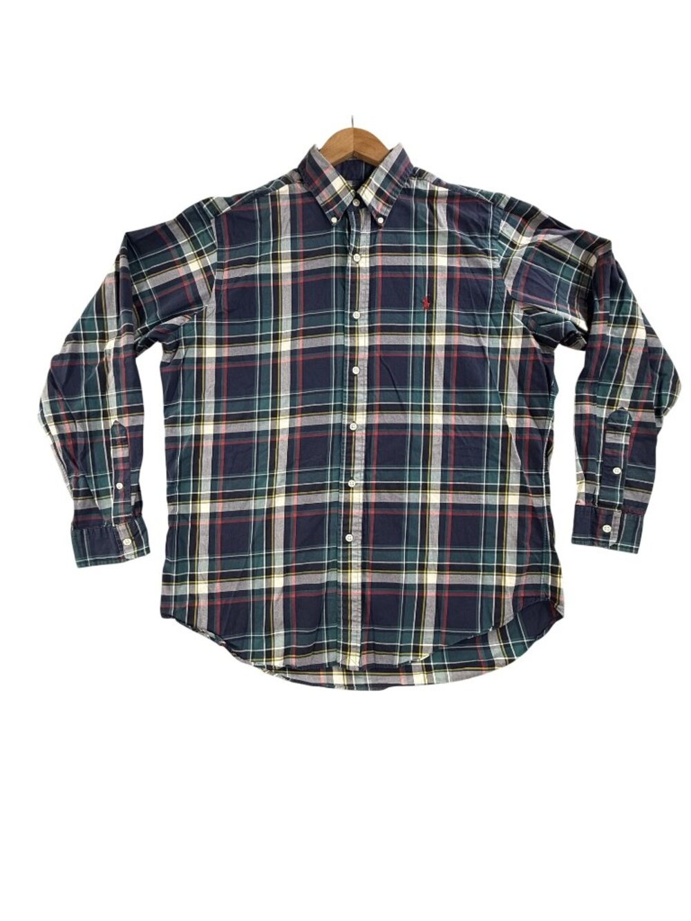Vintage Ralph Lauren Shirt Mens Large Plaid Button Down Long Sleeve Classic 90s